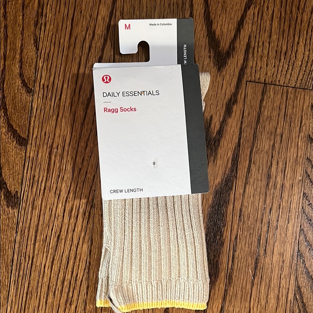 lululemon athletica Cream Casual Socks with Ribbed Texture